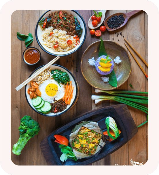 Delicious healthy fresh dishes