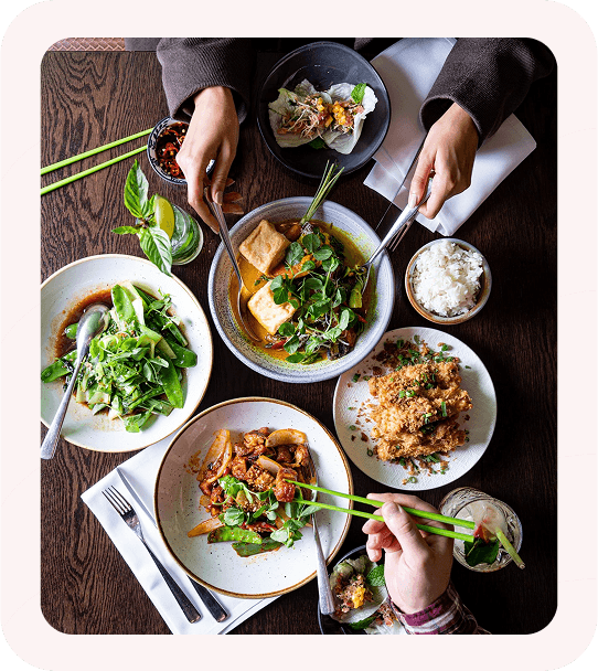 Veggie feast dish spread
